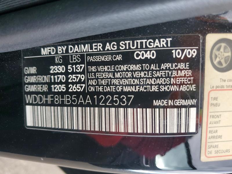 Продажа на аукционе авто 2010 Mercedes-benz E, vin: WDDHF8HB5AA122537, номер лота: 70863986