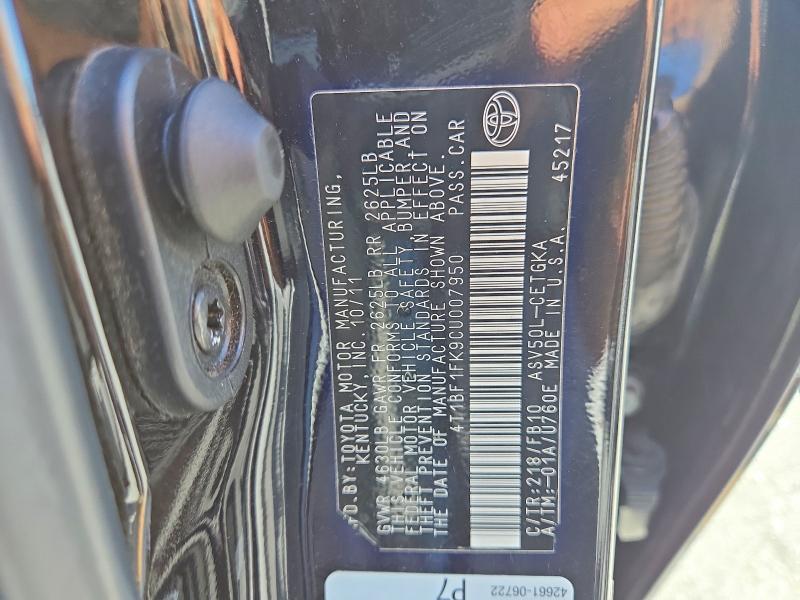 71907146 :رقم المزاد ، 4T1BF1FK9CU007950 vin ، 2012 Toyota Camry مزاد بيع