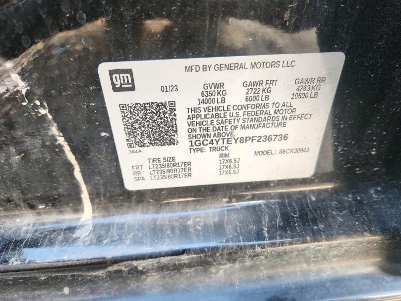 70881896 :رقم المزاد ، 1GC4YTEY8PF236736 vin ، 2023 Chevrolet Silverado مزاد بيع