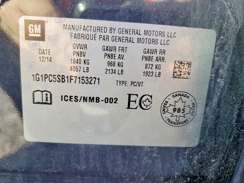 Продажа на аукционе авто 2015 Chevrolet Cruze, vin: 1G1PC5SB1F7153271, номер лота: 71259936