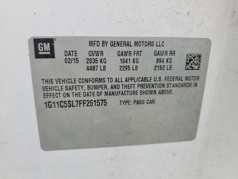 Продаж на аукціоні авто 2015 Chevrolet Malibu, vin: 1G11C5SL7FF261575, номер лоту: 71174876