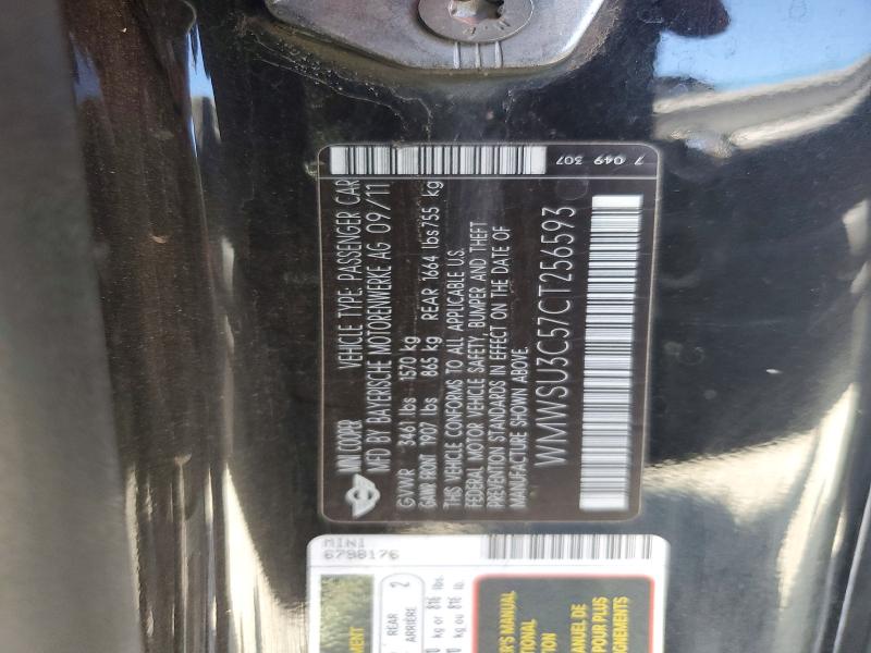 Aukcja sprzedaży 2012 Mini Cooper, vin: WMWSU3C57CT256593, numer aukcji: 70748236