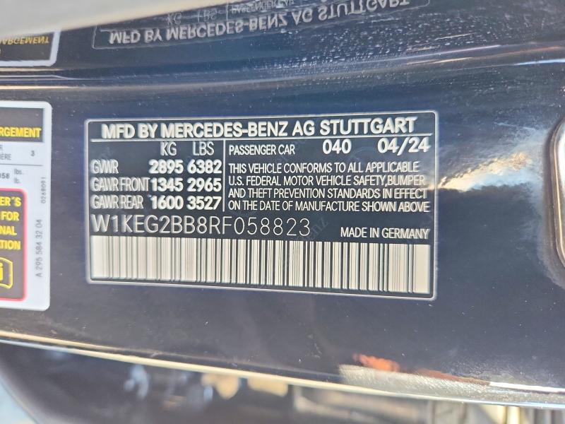 2024 Mercedes-benz Eqe Sedan მანქანა იყიდება აუქციონზე, vin: W1KEG2BB8RF058823, აუქციონის ნომერი: 71799696