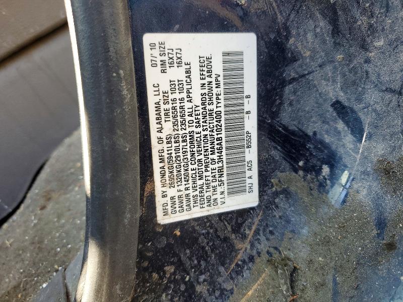 2010 Honda Odyssey მანქანა იყიდება აუქციონზე, vin: 5FNRL3H46AB102400, აუქციონის ნომერი: 71294466