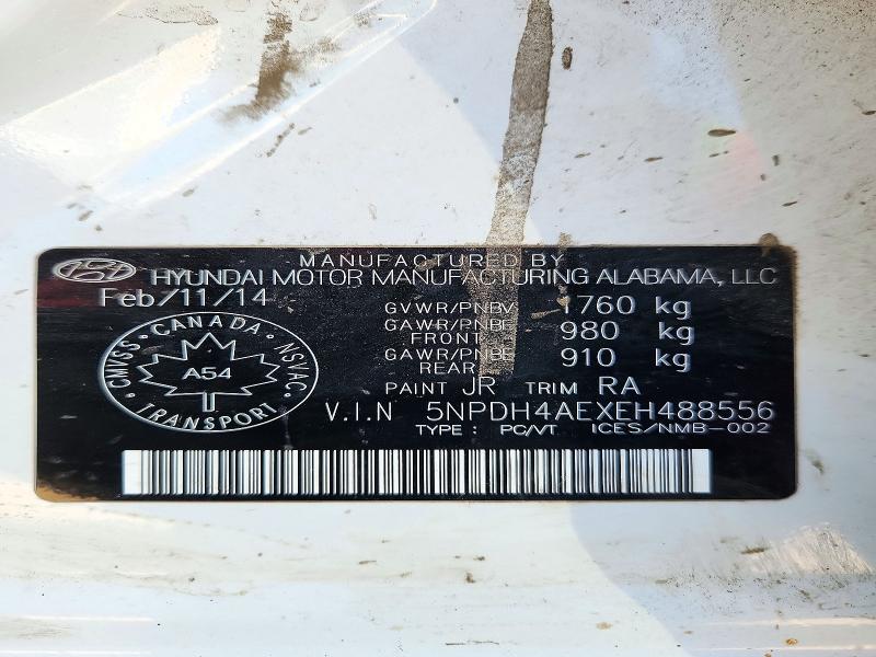 Продажа на аукционе авто 2014 Hyundai Elantra, vin: 5NPDH4AEXEH488556, номер лота: 72518086
