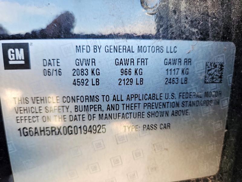 Продажа на аукционе авто 2016 Cadillac Ats, vin: 1G6AH5RX0G0194925, номер лота: 69451716