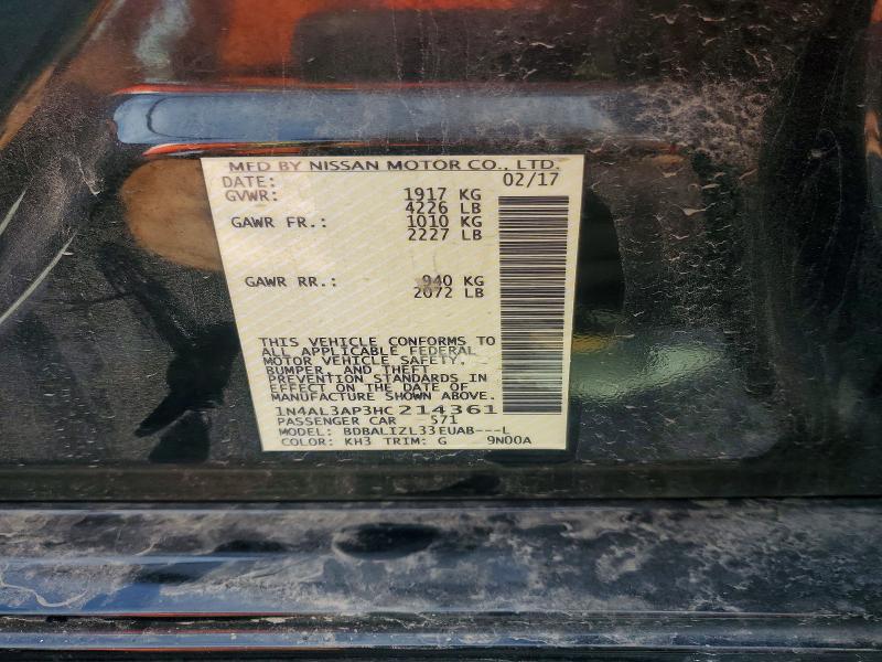 2017 Nissan Altima მანქანა იყიდება აუქციონზე, vin: 1N4AL3AP3HC214361, აუქციონის ნომერი: 71191666
