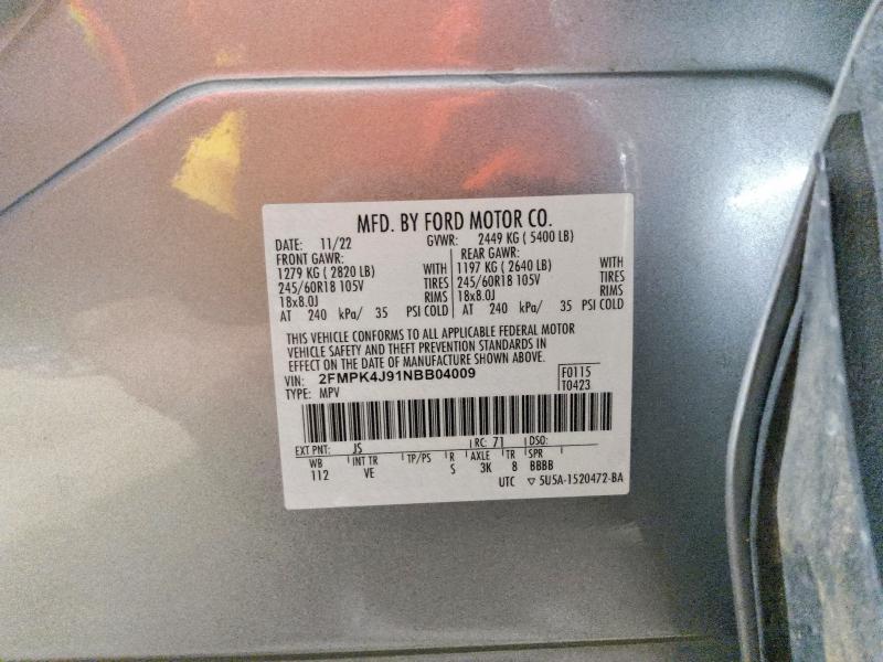 2022 Ford Edge მანქანა იყიდება აუქციონზე, vin: 2FMPK4J91NBB04009, აუქციონის ნომერი: 71941936
