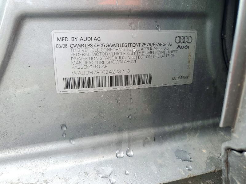 Продаж на аукціоні авто 2006 Audi A4, vin: WAUDH78E06A228213, номер лоту: 71632096