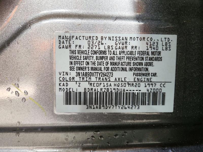 Aukcja sprzedaży 2026 Nissan Sentra, vin: 3N1AB9DV7TY264273, numer aukcji: 71914846