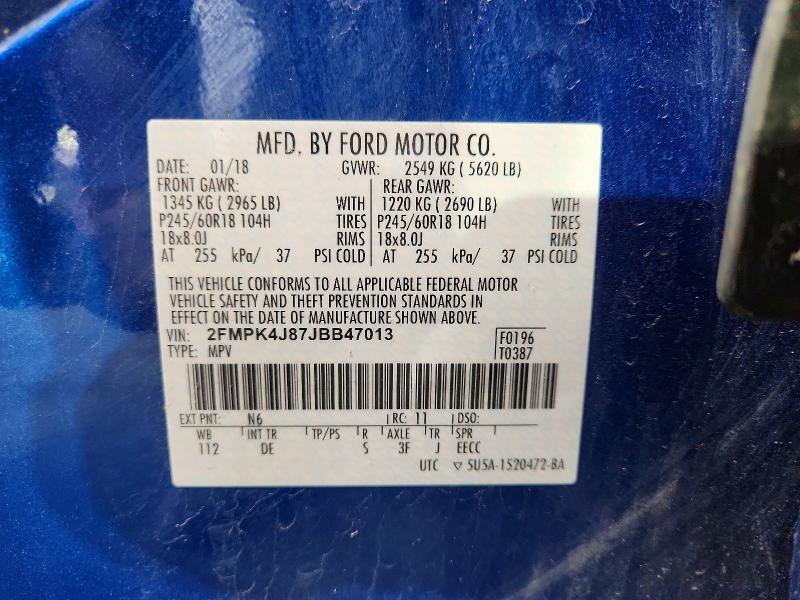 Продажа на аукционе авто 2018 Ford Edge, vin: 2FMPK4J87JBB47013, номер лота: 71628416