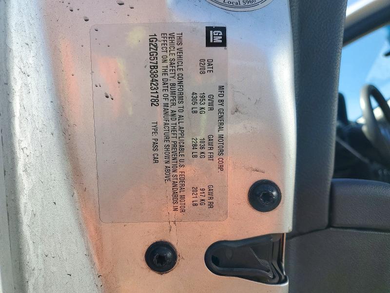 Auction sale of the 2008 Pontiac G6, vin: 1G2ZG57B384231782, lot number: 73663786