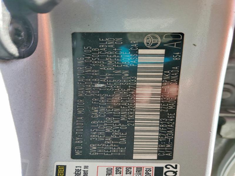 Продаж на аукціоні авто 2005 Toyota Matrix, vin: 2T1KR32E05C477033, номер лоту: 69461216
