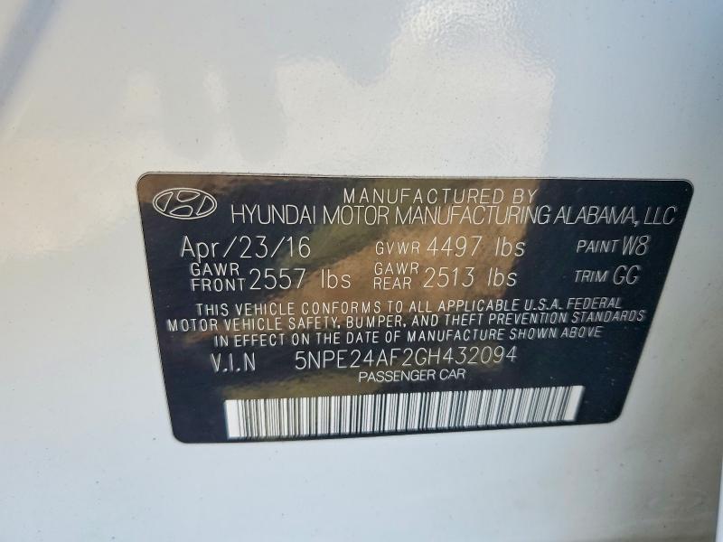 2016 Hyundai Sonata მანქანა იყიდება აუქციონზე, vin: 5NPE24AF2GH432094, აუქციონის ნომერი: 71682746