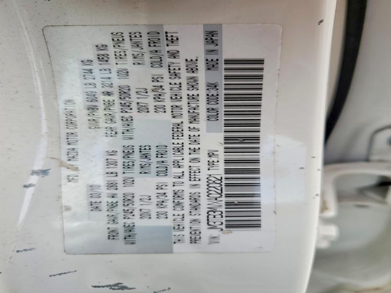 Aukcja sprzedaży 2010 Mazda Cx-9, vin: JM3TB3MVXA0220821, numer aukcji: 71619216