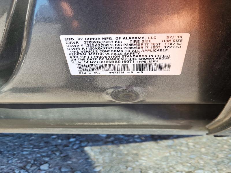 Продаж на аукціоні авто 2011 Honda Pilot, vin: 5FNYF3H56BB016971, номер лоту: 72222936