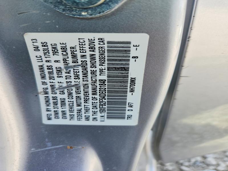 Aukcja sprzedaży 2013 Honda Civic, vin: 19XFB2F54DE031848, numer aukcji: 70929636