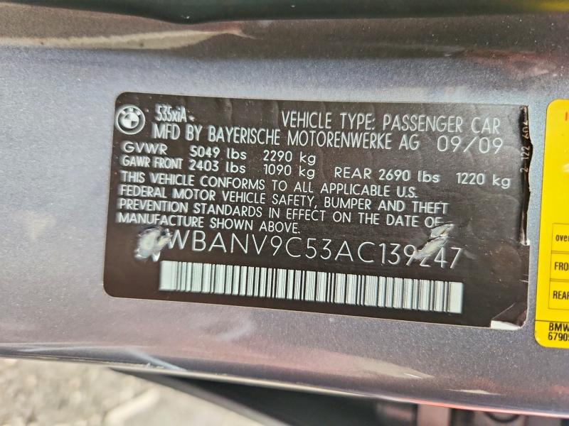 Aukcja sprzedaży 2010 Bmw 535, vin: WBANV9C53AC139247, numer aukcji: 70949246