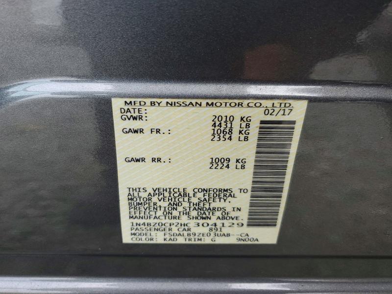 Продаж на аукціоні авто 2017 Nissan Leaf, vin: 1N4BZ0CP2HC304129, номер лоту: 71488336
