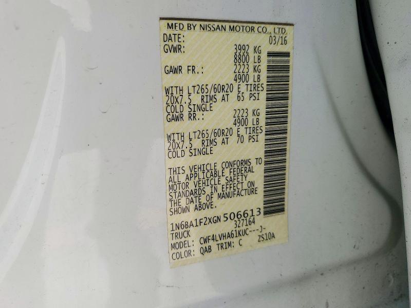 Продажа на аукционе авто 2016 Nissan Titan Xd, vin: 1N6BA1F2XGN506613, номер лота: 72954096