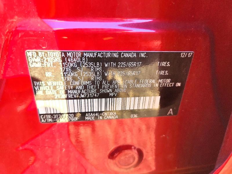Aukcja sprzedaży 2018 Toyota Rav4, vin: 2T3BFREV7JW731747, numer aukcji: 71238876