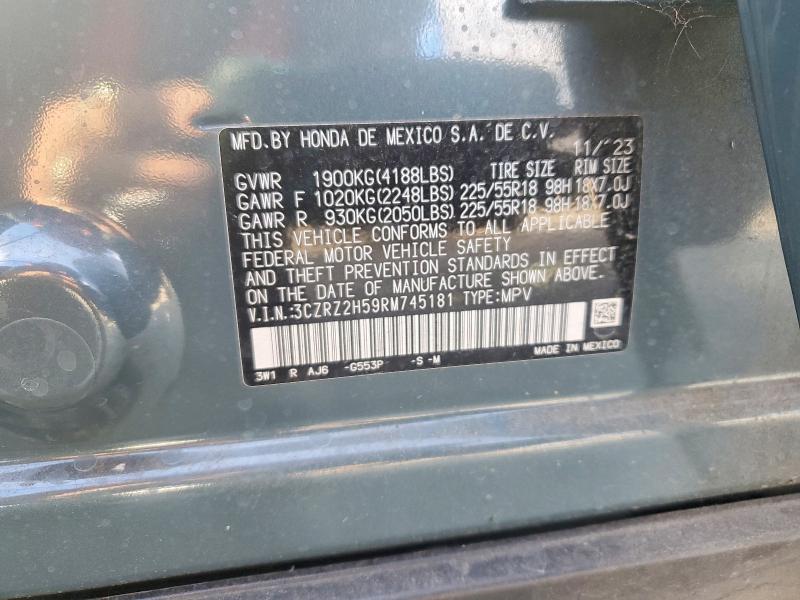 2024 Honda Hr-v მანქანა იყიდება აუქციონზე, vin: 3CZRZ2H59RM745181, აუქციონის ნომერი: 71264506