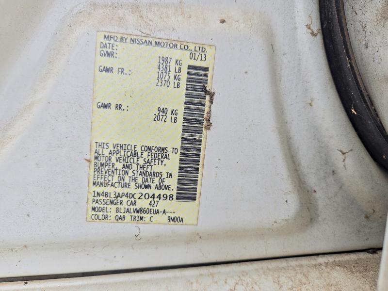 Продажа на аукционе авто 2013 Nissan Altima, vin: 1N4BL3AP4DC204498, номер лота: 70930126