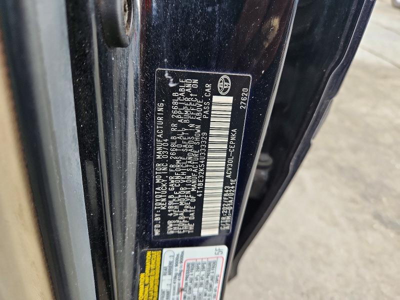 Продажа на аукционе авто 2004 Toyota Camry, vin: 4T1BE32K54U333329, номер лота: 70381506