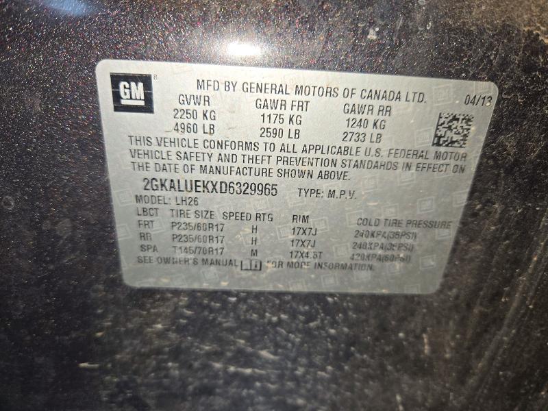 71758716 :رقم المزاد ، 2GKALUEKXD6329965 vin ، 2013 Gmc Terrain مزاد بيع