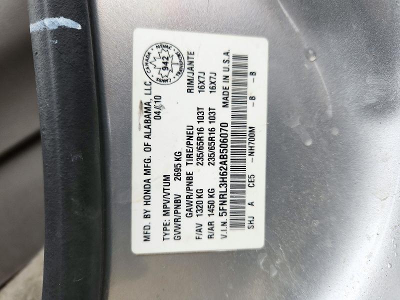2010 Honda Odyssey მანქანა იყიდება აუქციონზე, vin: 5FNRL3H62AB506070, აუქციონის ნომერი: 72106396