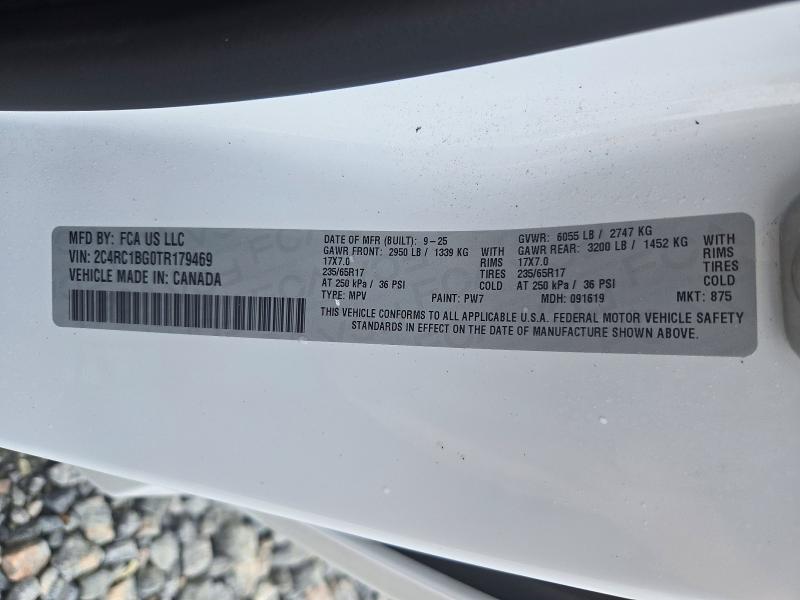 2026 Chrysler Pacifica მანქანა იყიდება აუქციონზე, vin: 2C4RC1BG0TR179469, აუქციონის ნომერი: 72492126