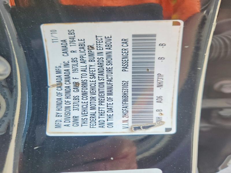 Aukcja sprzedaży 2011 Honda Civic, vin: 2HGFA1F86BH531052, numer aukcji: 70941376