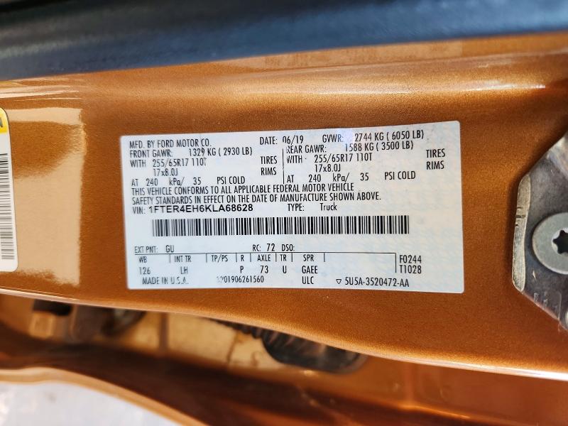 2019 Ford Ranger მანქანა იყიდება აუქციონზე, vin: 1FTER4EH6KLA68628, აუქციონის ნომერი: 71401956