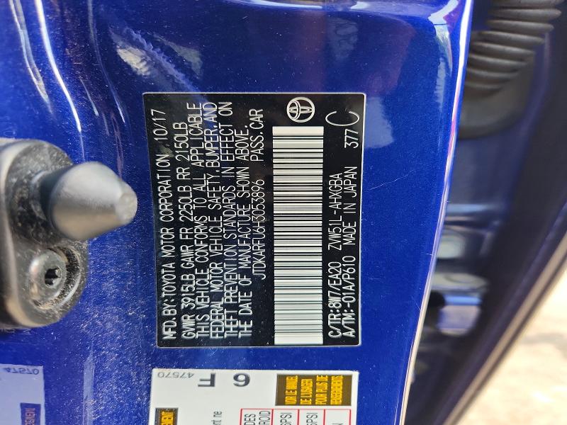 Продаж на аукціоні авто 2017 Toyota Prius, vin: JTDKARFU6H3053896, номер лоту: 71017946