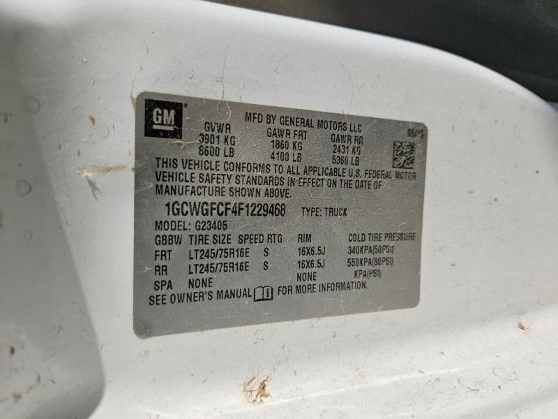Продаж на аукціоні авто 2015 Chevrolet Express G2500, vin: 1GCWGFCF4F1229468, номер лоту: 70664606