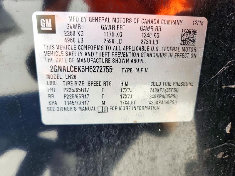 Aukcja sprzedaży 2017 Chevrolet Equinox, vin: 2GNALCEK5H6272755, numer aukcji: 73681706