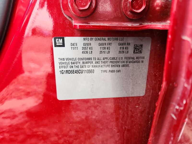 Продажа на аукционе авто 2012 Chevrolet Volt, vin: 1G1RD6E45CU110560, номер лота: 70377976