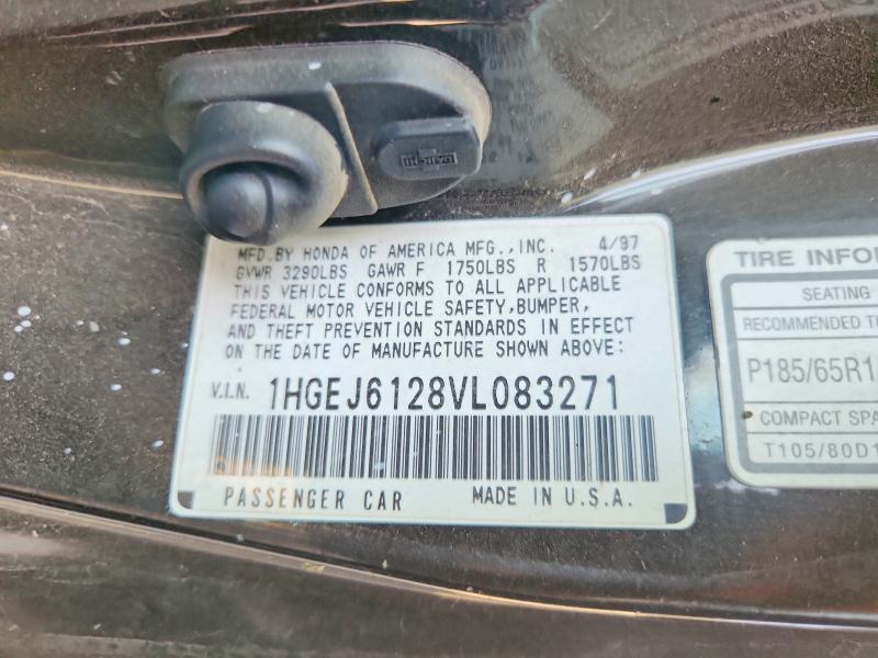 1997 Honda Civic მანქანა იყიდება აუქციონზე, vin: 1HGEJ6128VL083271, აუქციონის ნომერი: 70855096