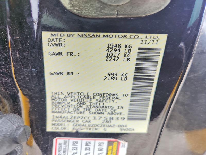 Aukcja sprzedaży 2012 Nissan Altima, vin: 1N4AL2EP2CC175839, numer aukcji: 71488996