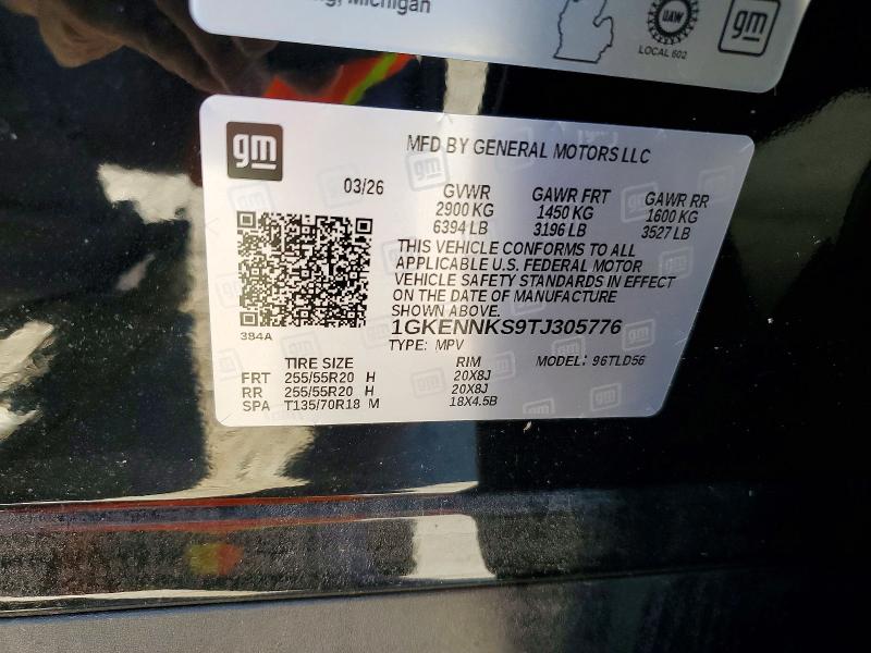72297586 :رقم المزاد ، 1GKENNKS9TJ305776 vin ، 2026 Gmc Acadia مزاد بيع