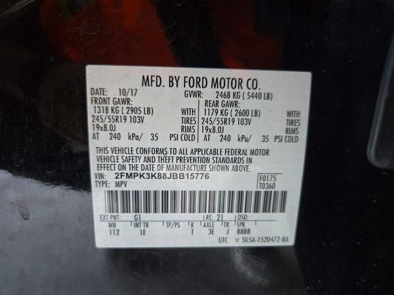 Продаж на аукціоні авто 2018 Ford Edge, vin: 2FMPK3K88JBB15776, номер лоту: 71479876