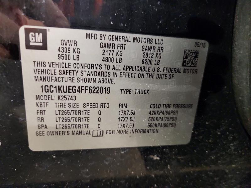 2015 Chevrolet Silverado მანქანა იყიდება აუქციონზე, vin: 1GC1KUEG4FF622019, აუქციონის ნომერი: 71541096