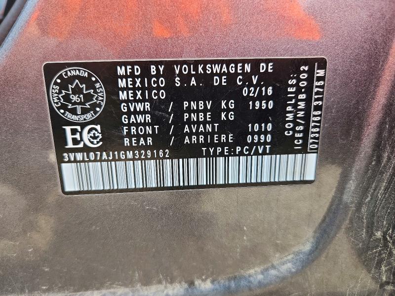 Auction sale of the 2016 Volkswagen Jetta, vin: 3VWL07AJ1GM329162, lot number: 71477066