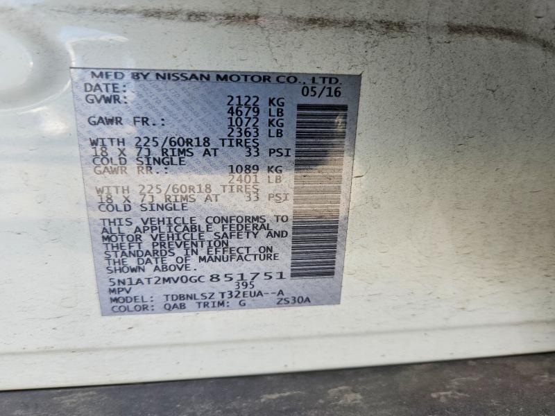 Продажа на аукционе авто 2016 Nissan Rogue, vin: 5N1AT2MV0GC851751, номер лота: 71243416