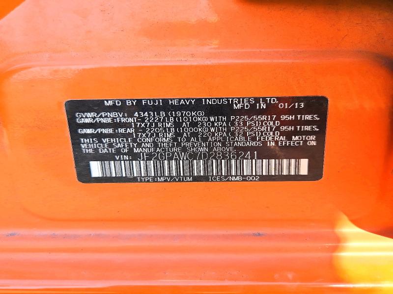 Продажа на аукционе авто 2013 Subaru Xv Crosstrek, vin: JF2GPAWC7D2836241, номер лота: 71425486