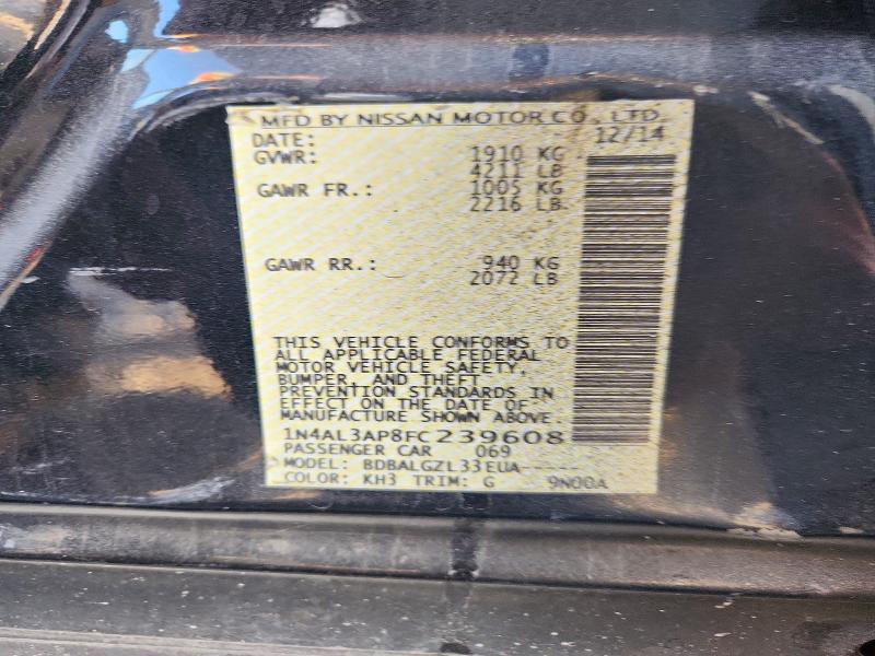 Aukcja sprzedaży 2015 Nissan Altima, vin: 1N4AL3AP8FC239608, numer aukcji: 65234496