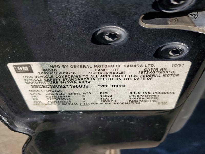 70894236 :رقم المزاد ، 2GCEC19V821190039 vin ، 2002 Chevrolet Silverado مزاد بيع