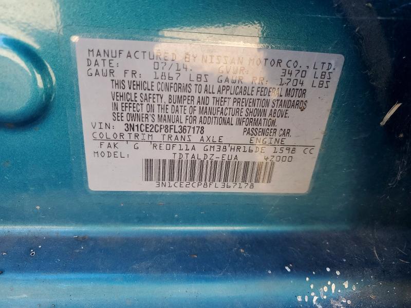 Продаж на аукціоні авто 2015 Nissan Versa Note, vin: 3N1CE2CP8FL367178, номер лоту: 72014096
