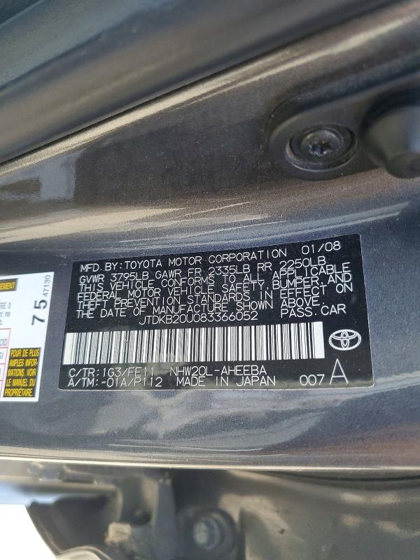 Продаж на аукціоні авто 2008 Toyota Prius, vin: JTDKB20U083366052, номер лоту: 71429126