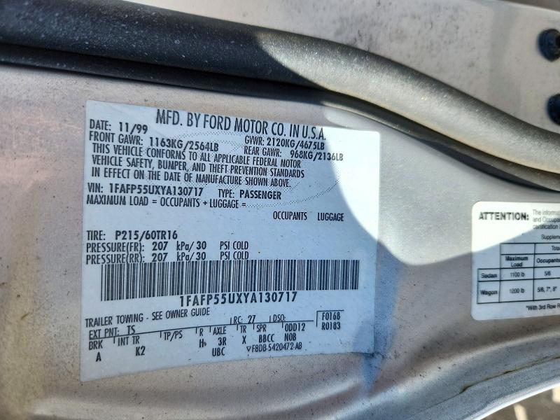 72427266 :رقم المزاد ، 1FAFP55UXYA130717 vin ، 2000 Ford Taurus مزاد بيع
